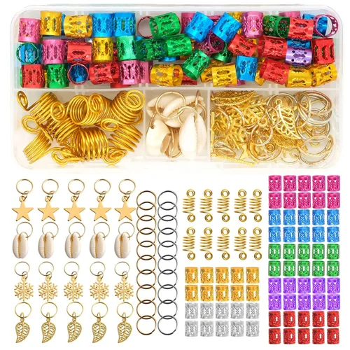 120 piezas de joyería para el cabello para trenzas, 7 colores diferentes, anillos de pelo para trenzas, accesorios coloridos para el cabello con