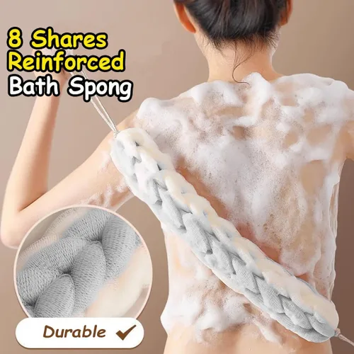 Miniatura 2 de AARAINBOW Paquete de 2 esponjas de espalda elásticas largas mejoradas con asas de cuerda, esponja de malla para baño, ducha, esponja exfoliante