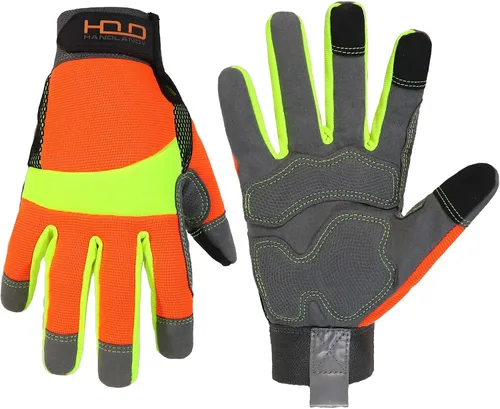 Miniatura 7 de AIGEVTURE Guantes de trabajo anti vibración para hombre, guantes mecánicos de impacto reductor TPR, guantes de seguridad con dedos y palma