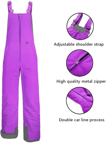 Miniatura 29 de Baberos de nieve para mujer, impermeables, aislados, para esquí, snowboard, invierno, cálidos, overoles, trajes de nieve Ripstop