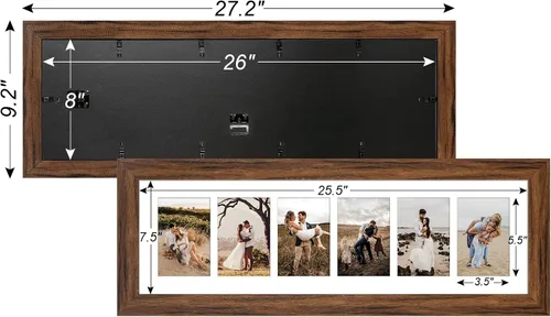 Miniatura 364 de Marcos de Fotos Collage de 13.5X15.5 con 7 Aberturas para Fotos de 4X6, Marco de Fotos Múltiples con Paspartú para Decoración de Pared, Grano