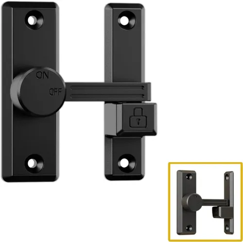 ETEKJOY Cerradura de cierre abatible de 90/180 grados de apertura izquierda/derecha deslizante/oscilante para puerta de seguridad del hogar,