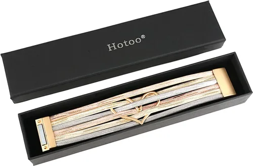 Miniatura 2 de hotoo Pulseras apilables de cuero con dije de corazón para mujer, pulsera de amor de moda, joyería de Navidad, aniversario de cumpleaños
