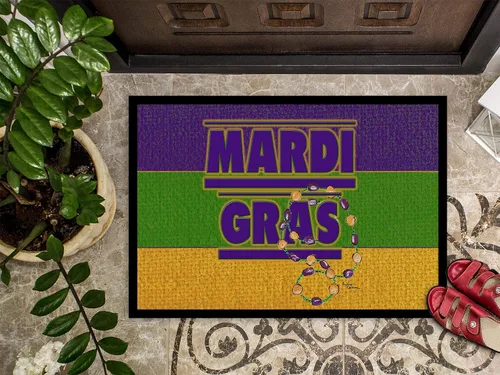 Miniatura 3 de Caroline's Treasures 8388MAT - Tapete de Mardi Gras de 18 x 27 pulgadas, para interiores y exteriores, para entrada, antideslizante, lavable