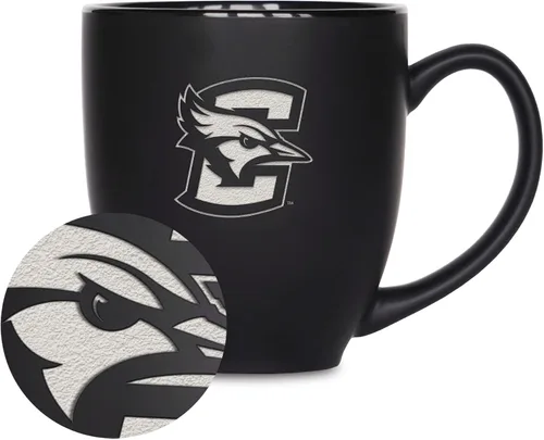 Miniatura 341 de Rico Industries - Taza de cerámica mate negra con grabado láser estándar de 15oz para NCAA (escuelas T & U) - Para bebidas calientes o frías