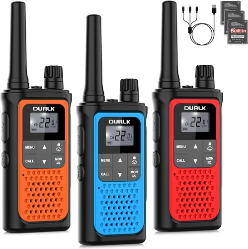 Miniatura 8 de Walkie Talkies para adultos de largo alcance, paquete de 2 walkie talkies recargables, 22 canales FRS, radios bidireccionales con receptor