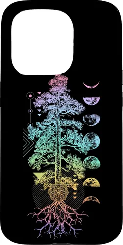 Miniatura 13 de iPhone 11 Pro Max Árbol de la Vida Fases de la Luna Yoga Chakra Estuche de Regalo