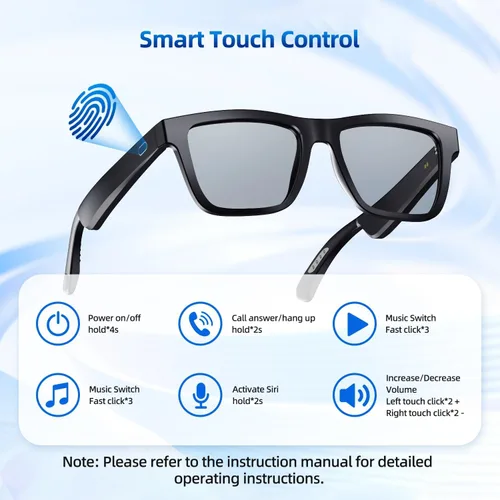 Miniatura 4 de Lentes inteligentes para hombres y mujeres, con GPT de chat, gafas de traducción Bluetooth AI con 164 idiomas, lente azul, lente de cambio