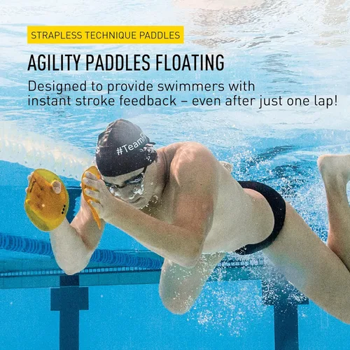 Miniatura 2 de FINIS Raquetas de natación flotantes Agility - Diseño sin tirantes para técnica de accidente cerebrovascular - Comentarios instantáneos