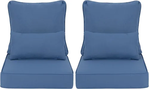 Miniatura 19 de Aoodor Cojín para silla de exterior, 22 x 24 pulgadas, resistente al agua, resistente a la decoloración, cojines de asiento de patio con funda