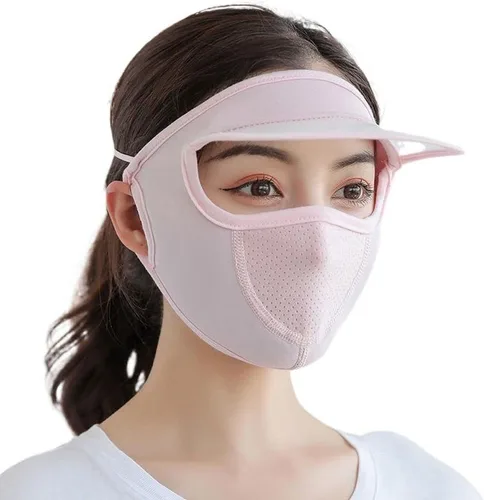 Miniatura 11 de Máscara facial de verano para mujer, protección solar, máscara de Gini, protección de los ojos, protección UV, velo, sombreros para conducir