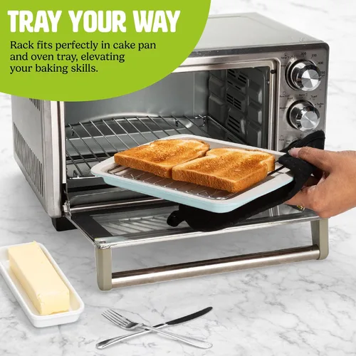 Miniatura 6 de Tasty Juego de Horneado Antiadherente para Horno Tostador Incluye Molde para Pastel, Bandeja para Horno, Rejilla, Utensilios de Acero al Carbono