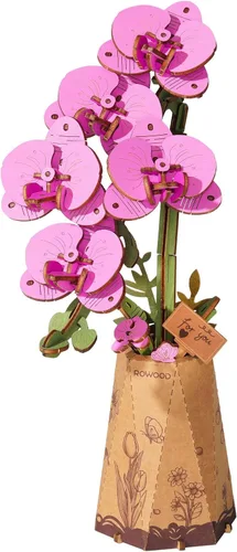 Miniatura 16 de rowood Rompecabezas 3D de flores de madera, juego de bloques de construcción de flores, kit de manualidades, día de la madre, día de San Valentín