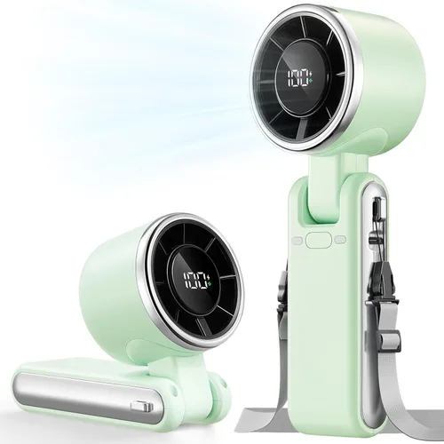 Miniatura 14 de Ventilador Portátil de Mano Turbo - 5 Velocidades Alta Velocidad 4000mAh Mini Ventilador de Mano Personal Recargable Sopla Aire Frío, Operado por