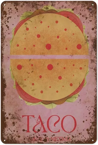 Miniatura 20 de Taco hecho en México, comida cultural de cocina mexicana, divertida decoración de pared para el hogar de México, regalo para amantes de los tacos