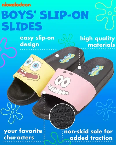 Miniatura 2 de Nickelodeon Sandalias para niños - Bob Esponja y Patricio BeachPool Soccer Slides (11-5)