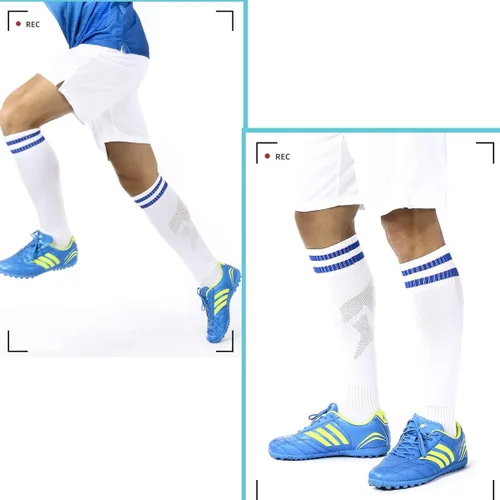 Miniatura 3 de EIAY Shop 2 pares de calcetines de fútbol para niños y niñas de 5 a 12 años de edad, transpirables, para entrenamiento atlético, calcetines