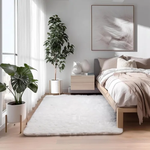 Miniatura 10 de Super Area Rugs - Alfombra de piel de oveja suave y esponjosa Gris oscuro