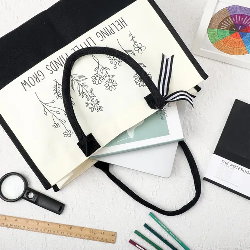 Miniatura 2 de Panelee 2 piezas de regalos de agradecimiento para profesores, bolsa de lona para mujer, regalos de graduación para profesores (Little Minds Grow)