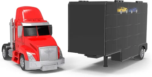 Miniatura 7 de Driven by Battat Camión transportador de juguetes grande para niños con 2 autos de tracción - Camión de transporte de juguetes y vehículo de juego