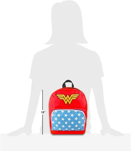 Miniatura 6 de Wonder Woman Juego de mini mochila Mini mochila Wonder Woman de lona de 10 pulgadas con bolsillo frontal y botella Paquete de mochila Wonder
