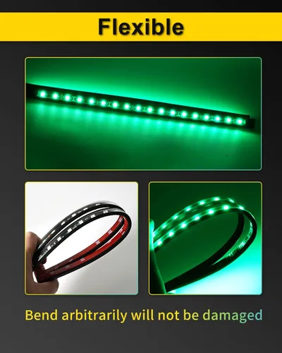Miniatura 4 de Luz LED Flexible para Motocicleta Atmósfera Tiras de Luces de Neón LED de 12V Tira de Luz Trasera de Freno LED Bajo el Tablero Iluminación de Parada
