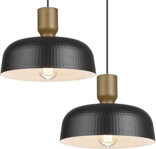 Miniatura 16 de Luces Colgantes de Estilo Rústico, Lámparas Colgantes Ajustables con Pantalla de Metal Martillado, Iluminación Colgante de 18.1 Pulgadas para Isla