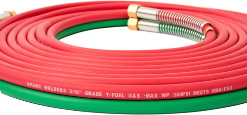 Miniatura 5 de SPARC Manguera de antorcha de corte de 3/16" Grado T - Manguera de oxi acetileno para gas de soldadura - Accesorios tipo B + Juego de alivio