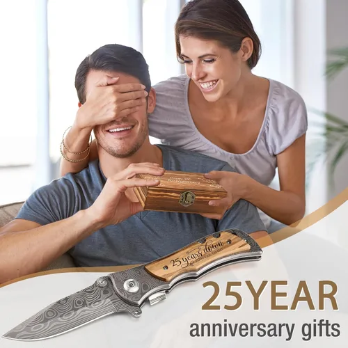 Miniatura 6 de Regalos de aniversario de 25 años para hombres, 25 aniversario de boda para marido, regalos de matrimonio de aniversario de plata para él