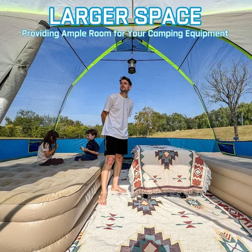 Miniatura 5 de JELUCAMP Tienda de campaña familiar grande impermeable para 6/8 personas para camping, tienda de campaña con porche con mosquitero, relajación sin