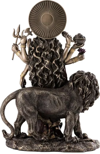 Miniatura 3 de Top Collection Durga - Estatua hindú femenina con león, escultura de diosa divina de la madre del universo, figura coleccionable de la nueva era
