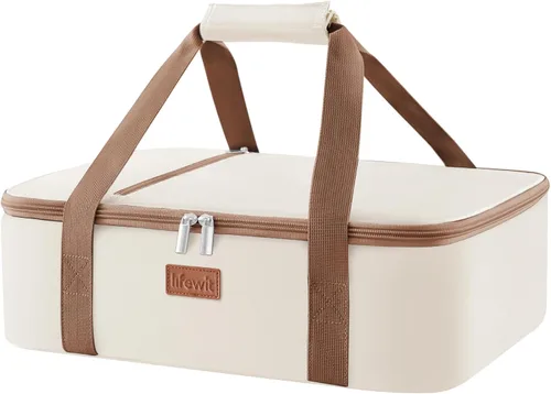 Lifewit - Porta ollas aislada para alimentos calientes o fríos, olla con tapa y estuche de transporte, soporte para lasaña para fiestas de comida,