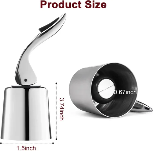 Miniatura 6 de Tapones de vino para botellas de vino con tapón de botella de vino al vacío de acero inoxidable con corchos de vino reutilizables de silicona, a