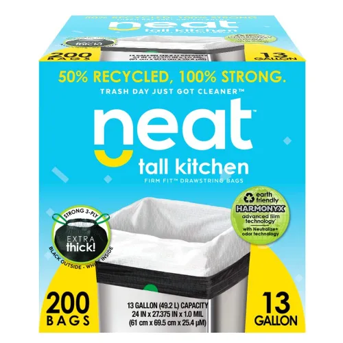 Miniatura 8 de Neat Tall Kitchen - Bolsas de basura con cordón de 30 galones (25 unidades) – Triple capa de material fortificado, ecológico, 50% reciclado