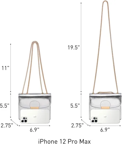 Miniatura 5 de Dasein Bolso cruzado pequeño para mujer, bolso de noche de diseñador, bolso de mano para bodabaile de graduaciónfiesta con doble correa de cadena
