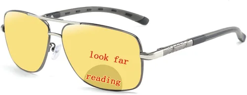 Miniatura 2 de Gafas de lectura bifocales para conducir nocturna para hombres, lector de visión nocturna para conducir mujeres, lentes amarillas antirreflejos