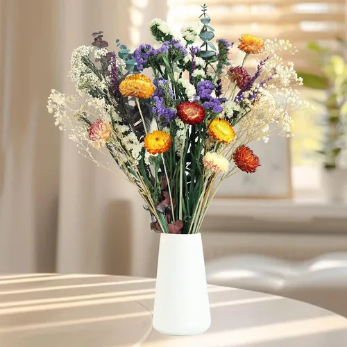 Miniatura 8 de Ramo de flores secas naturales, arreglos florales DIY de 17" con eucalipto, flor de paja y lavanda, decoraciones rústicas bohemias para centros