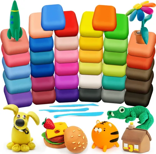 Miniatura 13 de Magic Clay - Arcilla seca al aire 124 colores, arcilla para modelar para niños con herramientas, suave y ultraligera, juguetes regalos para niños
