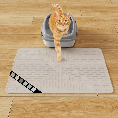 Miniatura 25 de OHMO Alfombrilla Grande para Arena de Gatos Alfombrilla de Captura Premium Goma de Silicona 31.5 x 23.6 pulgadas Gris Ceniza, Alfombrilla para Caja