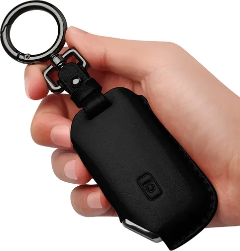 Tukellen - Funda para llavero de cuero Kia, con llavero compatible con Cerato Ceed Forte NIRO Sorento Seltos Sportage, Negro, Pequeño, Moderno