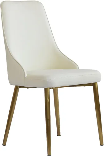 Miniatura 6 de Juego de sillas de comedor, moderna silla de comedor de piel sintética, sillas de comedor de cocina de mediados de siglo, silla auxiliar tapizada
