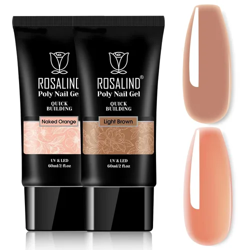 Miniatura 14 de Rosalind Gel de extensión de poliéster acrílico transparente, paquete de 2 unidades de gel de uñas de 2.1 onzas líquidas, constructor de uñas
