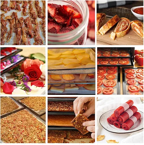 Miniatura 6 de 8 hojas deshidratadoras de silicona, alfombrillas deshidratadoras antiadherentes de primera calidad, malla para secadora de frutas