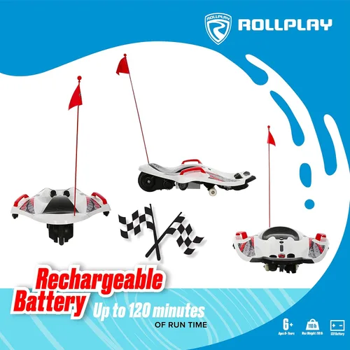 Miniatura 7 de Rollplay Nighthawk - Juguete eléctrico para niños, batería de 12 V 7 AH, 6.5 MPH, a partir de 6 años Blanco