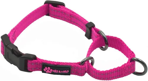 Miniatura 10 de Max and Neo Collar de nailon Martingale para perros - Donamos a un rescate de perros por cada collar vendido (Grande, Negro)