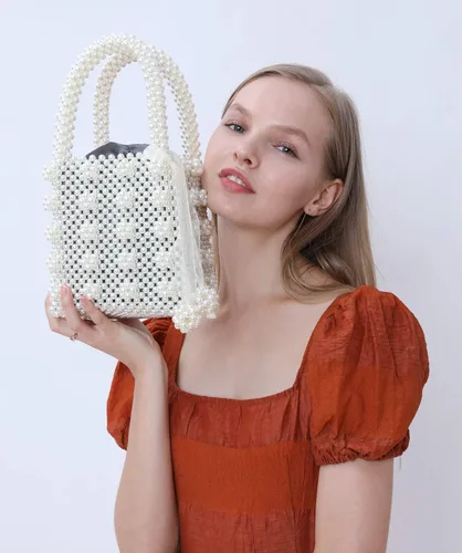 Miniatura 2 de Miuco Bolsos de mano con cuentas para mujer hechos a mano con perlas de cristal