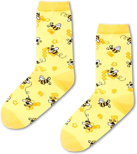 Miniatura 3 de HAPPYPOP Regalos divertidos de abeja, regalos de dinosaurio para mujeres y niñas, calcetines novedosos con diseño de flamenco y gato para mujer