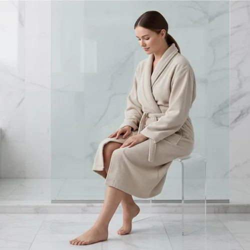 Miniatura 5 de Taburete pequeño de acrílico de 17.7 pulgadas de alto para adultos, banco de ducha de acrílico, asiento para baño, ducha, 10.2 pulgadas