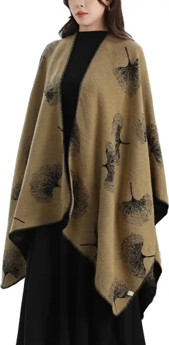 Miniatura 22 de KirGiabo Suéter a Cuadros para Mujer Poncho Capa Abrigo Frente Abierto Manta Chales y Envolturas