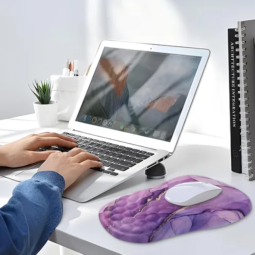 Miniatura 7 de Alfombrilla de mouse ergonómica con reposamuñecas, cómoda alfombrilla de mouse para computadora portátil para aliviar el dolor con base de Mármol